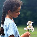 Girl with flowers.